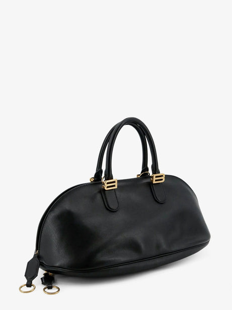 Balenciaga Bolero Bowling Medium Leather Bag - Blackplum