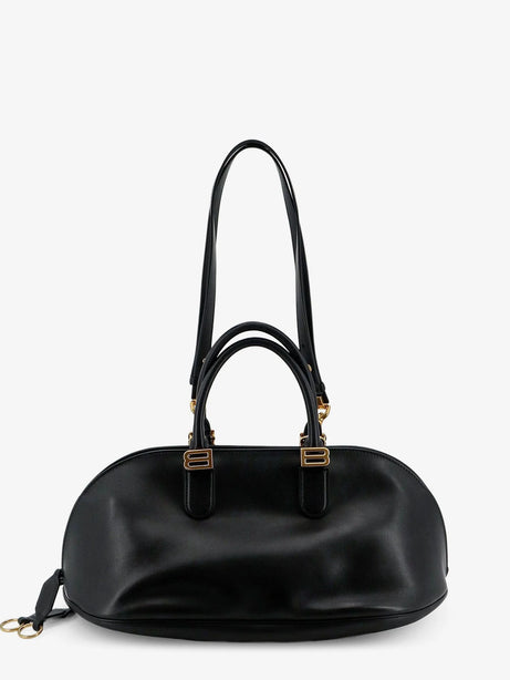 Balenciaga Bolero Bowling Medium Leather Bag - Blackplum