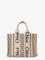 Chloe' Woody linen and leather Tote Bag - Cement Pink