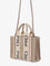 Chloe' Woody linen and leather Tote Bag - Cement Pink