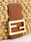 Fendi Baguette® Mini raffia crossbody bag - Naturale+Sellier+Os