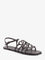 Loewe Paula's Ibiza -Petal leather sandals with Anagram logo on the front - Dark Brown
