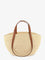 Loewe Paula's Ibiza -Eclipse Raffia and Leather handbag with 3D Anagram logo - Naturaltan
