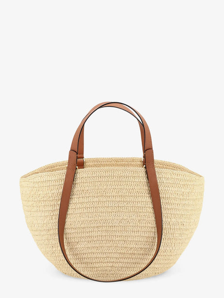 Loewe Paula's Ibiza -Eclipse Raffia and Leather handbag with 3D Anagram logo - Naturaltan
