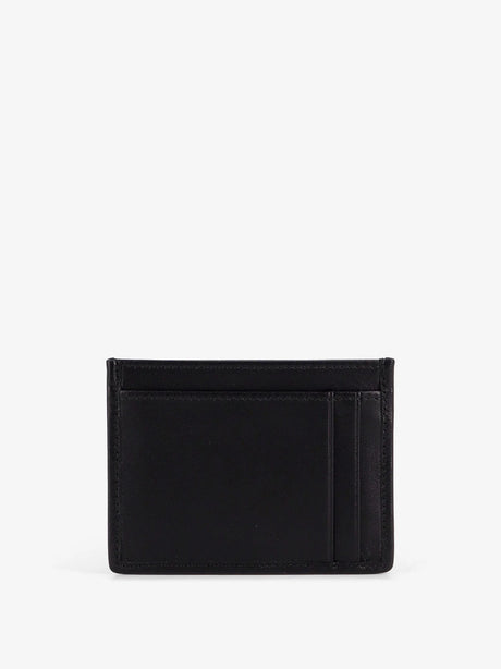 Miu Miu Quilted leather card holder with metal lettering logo - Nero