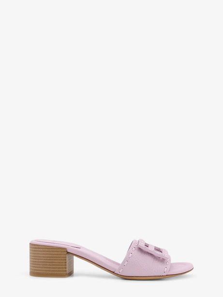 Fendi Leather Baguette Sandals - Anemone