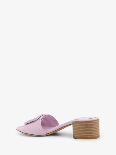 Fendi Leather Baguette Sandals - Anemone