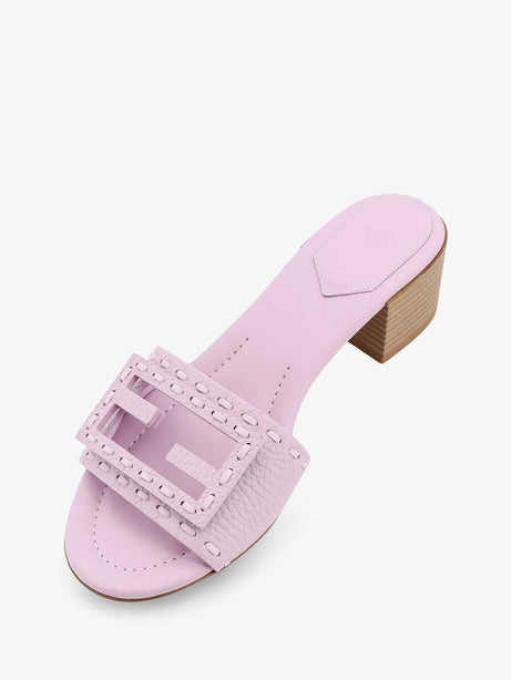 Fendi Leather Baguette Sandals - Anemone
