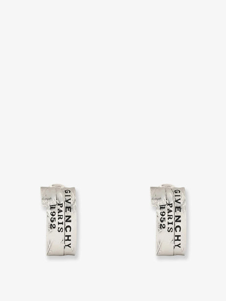 Givenchy Givenchy Tape earrings in metal and enamel - Antic Silvery