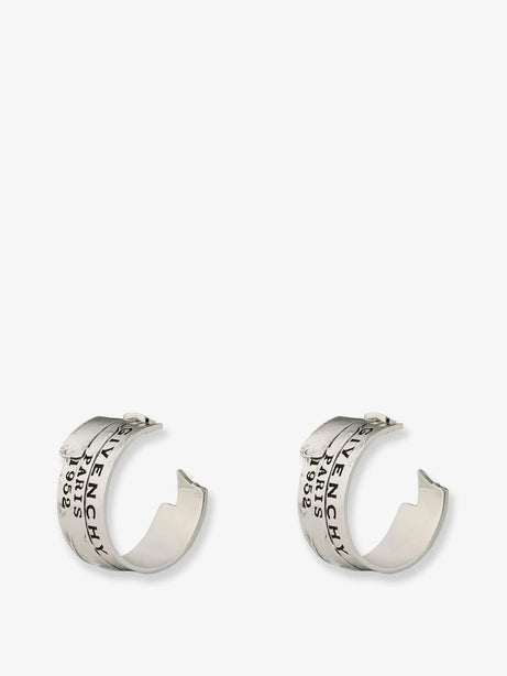 Givenchy Givenchy Tape earrings in metal and enamel - Antic Silvery