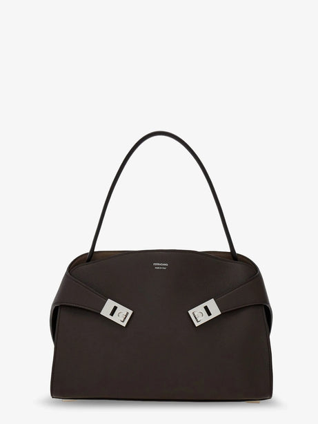Ferragamo Hug Soft two-tone shoulder bag - Testa Di Moro