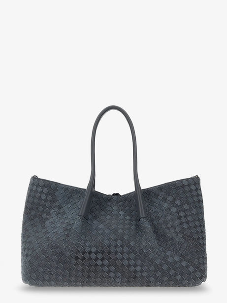 Bottega Veneta Pinacoteca suede handbag with Intrecciato motif - Cloudy