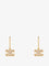Celine Triomphe brass earrings with rhinestones - Gold