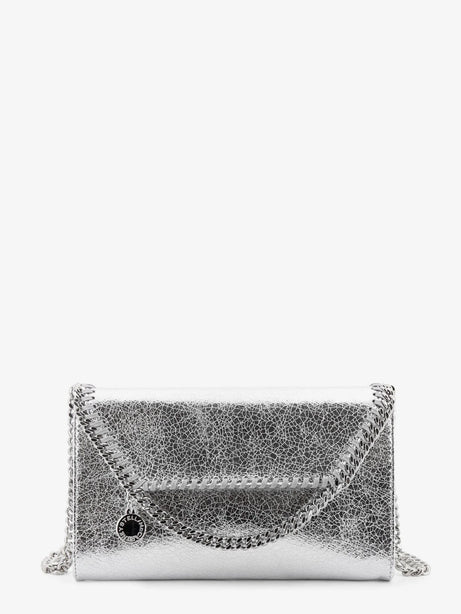 Stella Mccartney Falabella metallic fabric crossbody bag - Silver