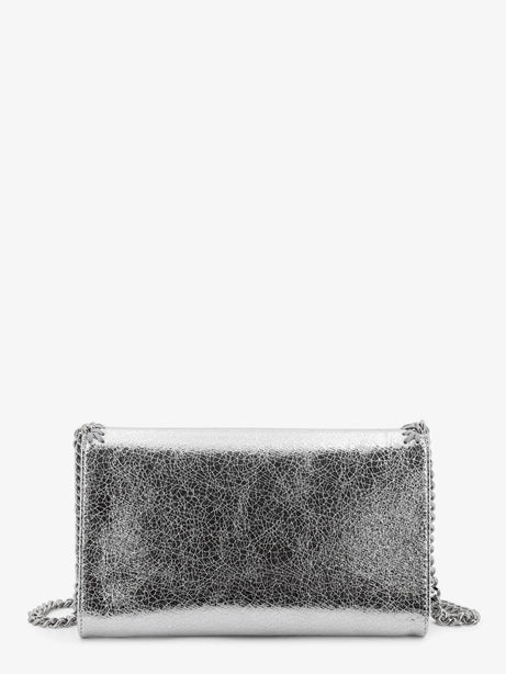 Stella Mccartney Falabella metallic fabric crossbody bag - Silver