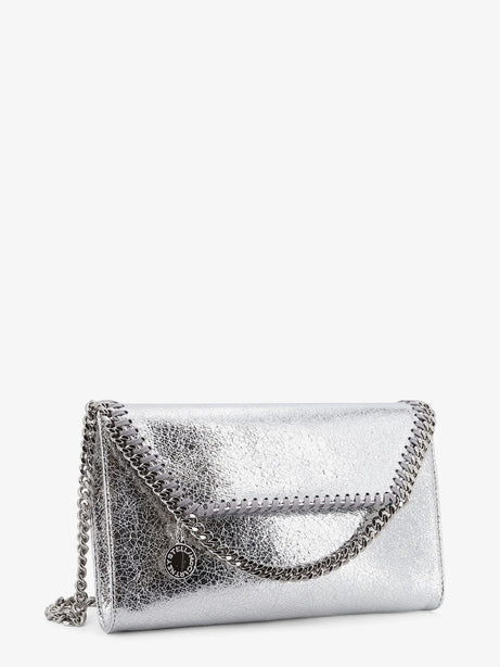 Stella Mccartney Falabella metallic fabric crossbody bag - Silver
