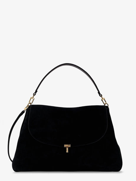 Toteme T-Lock leather handbag - Black