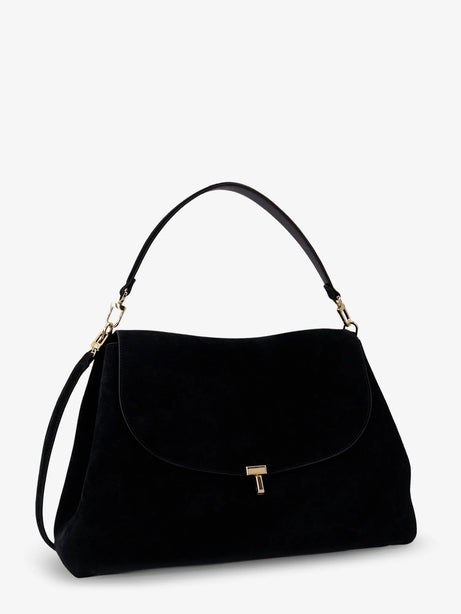 Toteme T-Lock leather handbag - Black