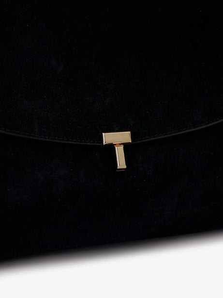 Toteme T-Lock leather handbag - Black