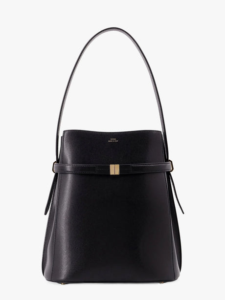 Toteme Belted leather bucket bag - Black