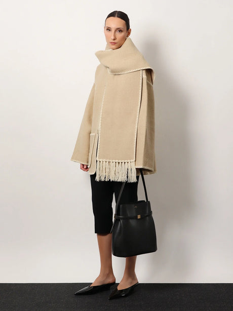 Toteme Belted leather bucket bag - Black