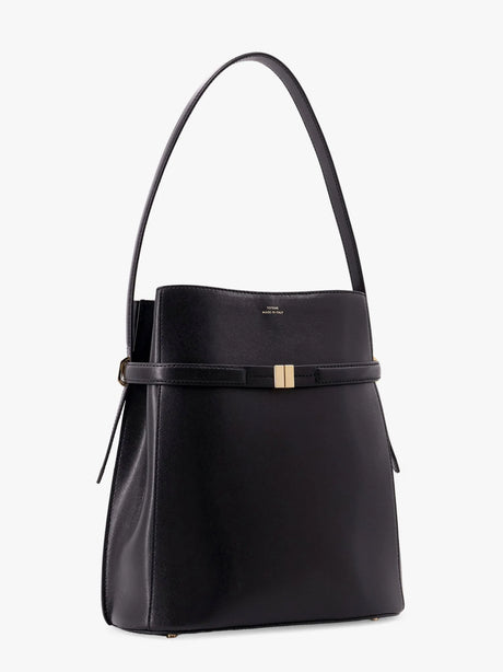 Toteme Belted leather bucket bag - Black