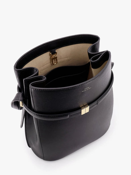 Toteme Belted leather bucket bag - Black