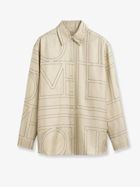 Toteme Classic Pajamas organic silk shirt - Ivory
