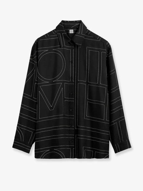 Toteme Classic Pajamas organic silk shirt - Black