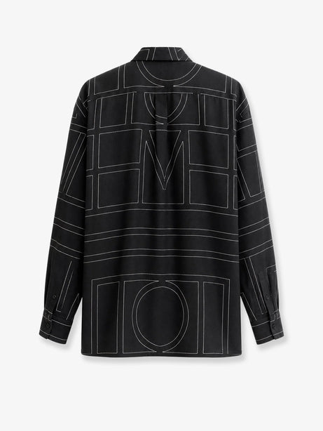 Toteme Classic Pajamas organic silk shirt - Black