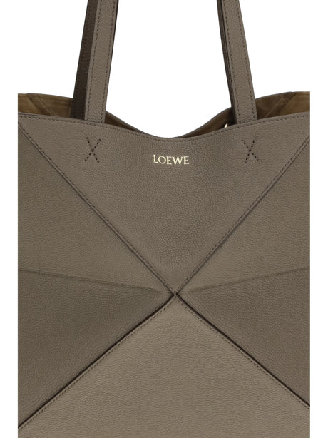 Loewe Medium Puzzle Fold Tote Bag - Taupe