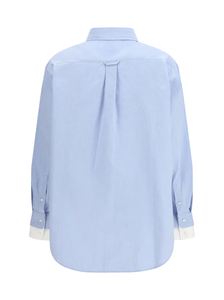 Acne Studios Layered button-up Shirt - Light Blue/White
