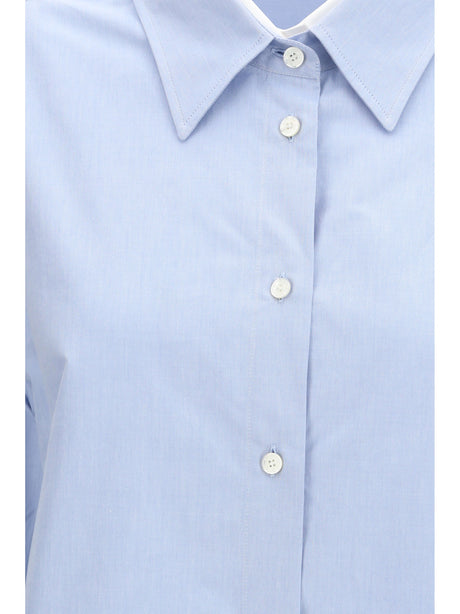 Acne Studios Layered button-up Shirt - Light Blue/White