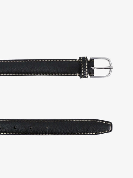 Toteme Slim Grained leather belt - Black