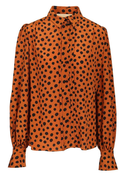 Valentino Garavani Polka Dot Print Shirt - Brown