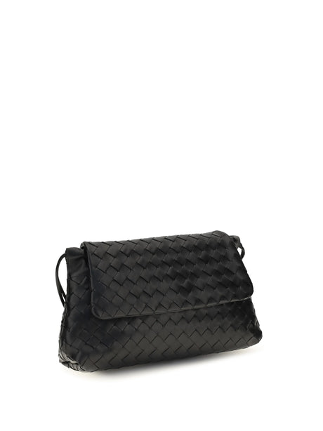 Bottega Veneta Intrecciato Shoulder Bag - Black-Gold