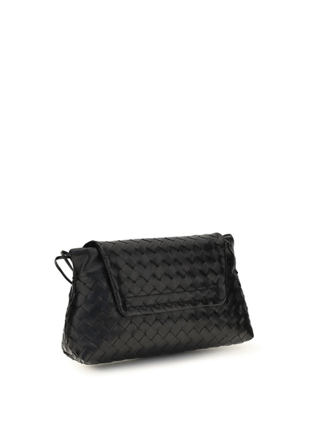 Bottega Veneta Intrecciato Shoulder Bag - Black-Gold