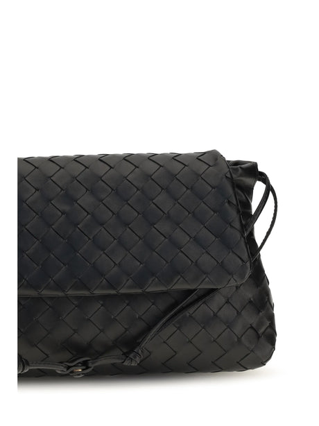 Bottega Veneta Intrecciato Shoulder Bag - Black-Gold