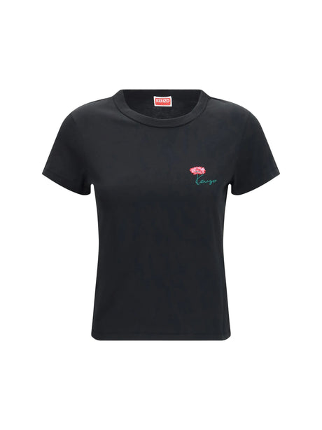 Kenzo Kenzo Tulip embroidered cotton T-shirt - Black