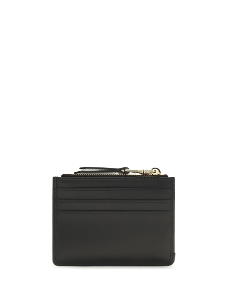 Miu Miu Leather Wallet with logo - Black