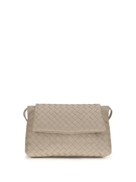 Bottega Veneta Intrecciato Shoulder Bag - Ecru-Gold