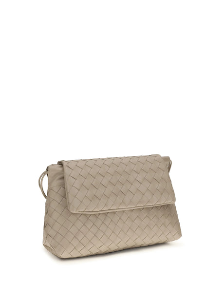 Bottega Veneta Intrecciato Shoulder Bag - Ecru-Gold