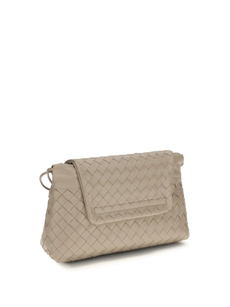 Bottega Veneta Intrecciato Shoulder Bag - Ecru-Gold