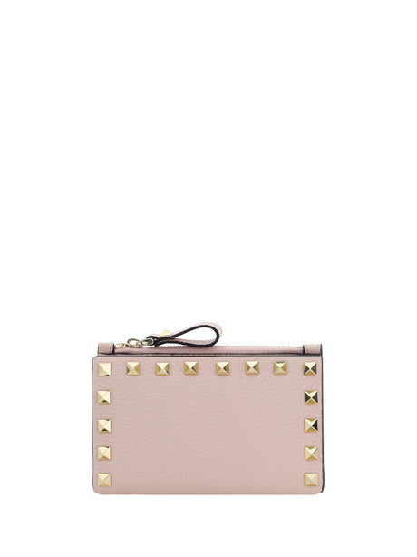 Valentino Garavani Rockstud zip Card Holder - Rose Quartz