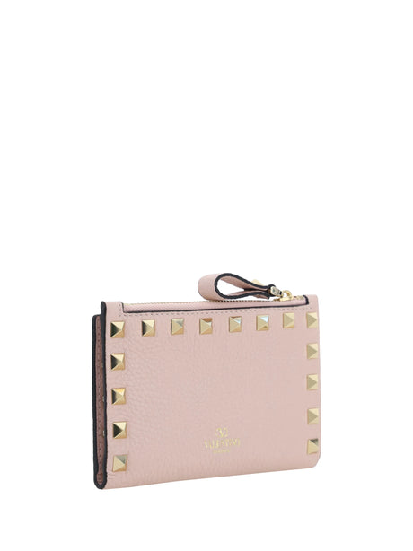 Valentino Garavani Rockstud zip Card Holder - Rose Quartz