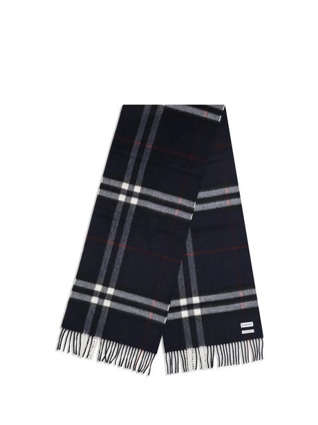 Burberry Cashmere Check Scarf - Ink Blue