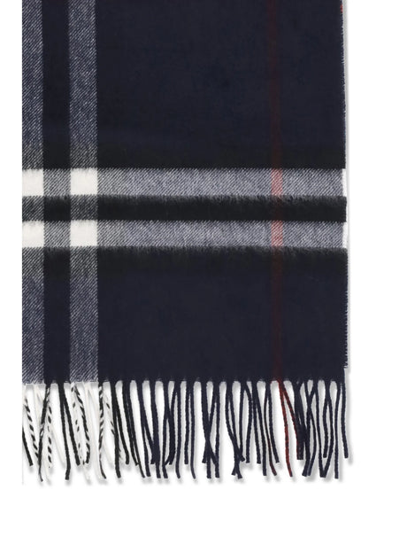 Burberry Cashmere Check Scarf - Ink Blue