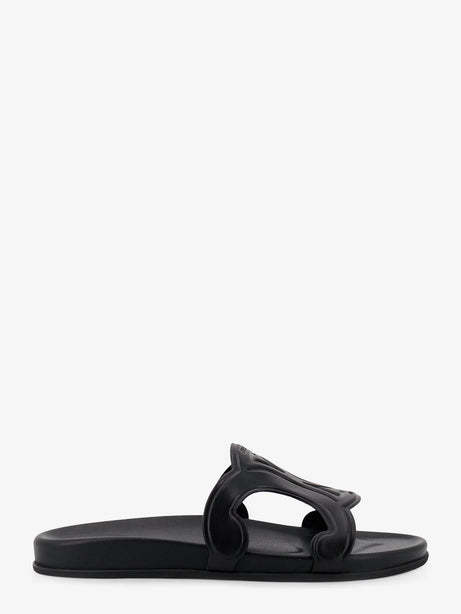 Celine Triomphe leather sandals - Black