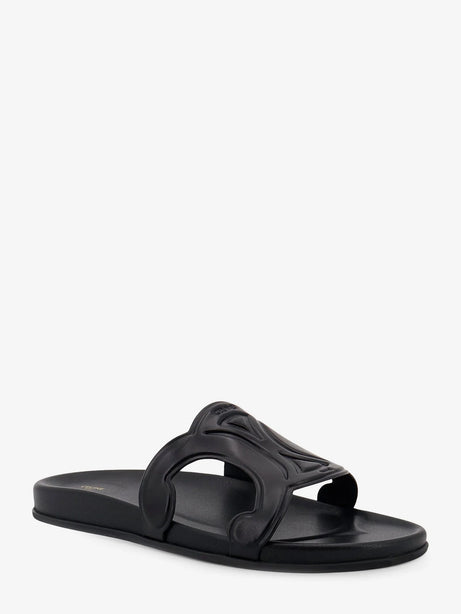 Celine Triomphe leather sandals - Black