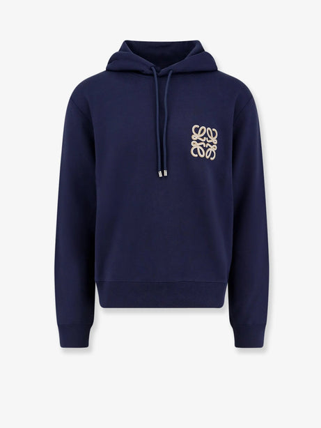 Loewe Cotton sweatshirt with Anagram logo embroidery on the front - Navy Blue